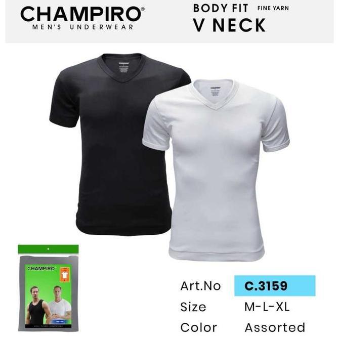 Champiro | Man T-Shirt V-Neck Kaos Pria Dewasa  3159 .
