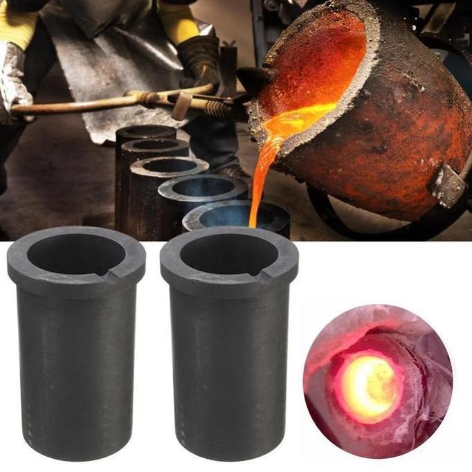 SNAMULA Crucible Graphite 1kg 2kg Cawan Lebur Grafit Wadah Lebur Logam Emas Perak Tahan Panas Kowi
