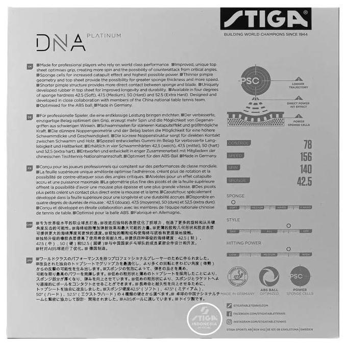 DNA Platinum S | Karet Rubber Pingpong ITTF STIGA