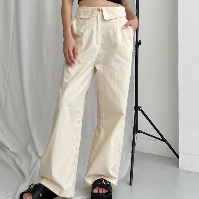 Pants- Peach Poppy Rei Fold Pants Katun - Celana Panjang Nita Karet