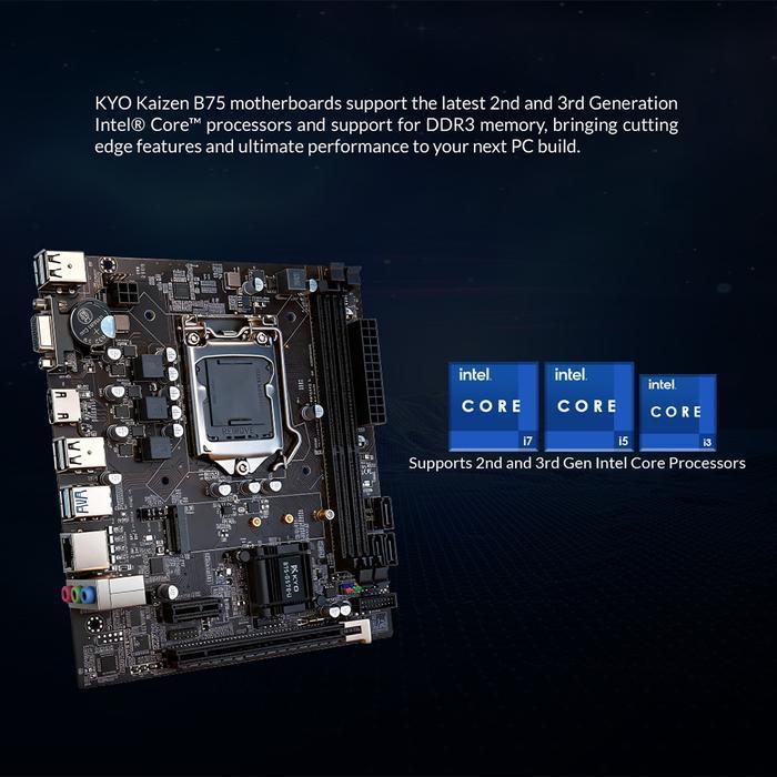 Motherboard Kyo Kaizen B75 M.2 Nvme Lga1155 Ddr3 B75 Mobo B75 Original Dan Terpercaya