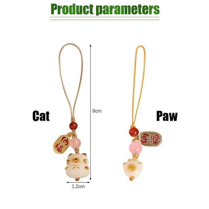 SANDGO Gantungan HP Kartun Kucing Hoki Kaki Kucing Aksesoris Handphone Lucu Gantungan Kunci Tas Mobi