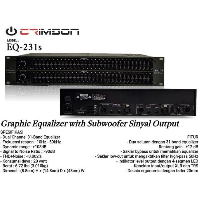 EQUALIZER CRIMSON EQ 231S / EQ231S / EQ-231S CHANNEL