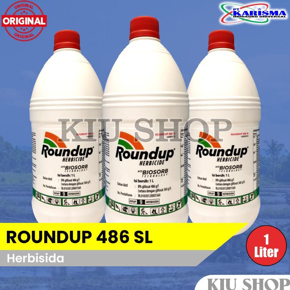 Grosir / ROUND UP 486 SL - 1 Liter / Herbisida Gulma Rumput Liar / Glifosat Roundup