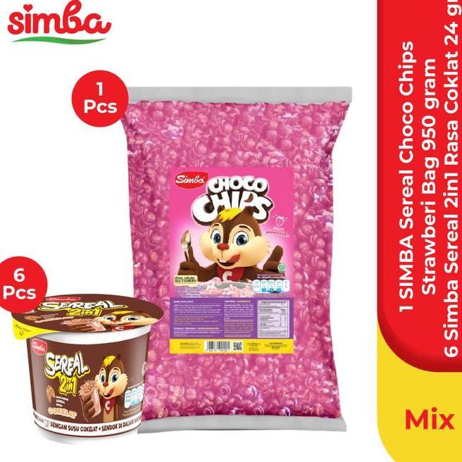 Sereal Choco Chips Strawberry Bag 1Kg 6 Choco Chips 2In1 Cokelat