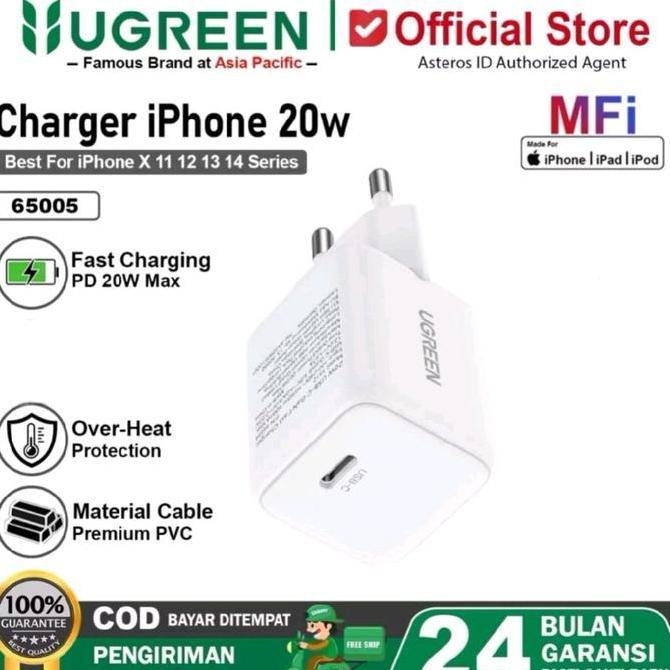 UGREEN Adapter Charger 20W Gan USB C Fast Charging Original 100% MFi