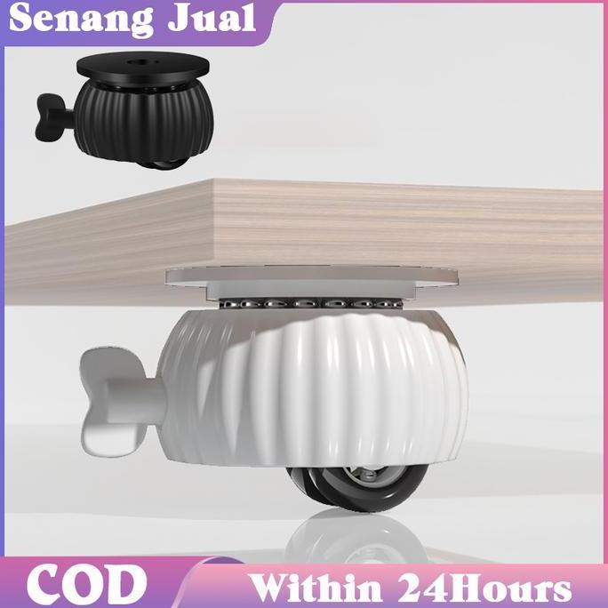 SHAR 4Pcs 360 Putar Roda Universal Roda Tempel Mini Roda Kecil Lemari Roda Kecil Tempel Roda Furnitu