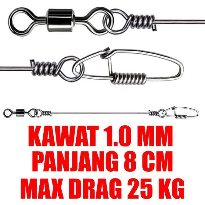 Kawat Neklin Anti Gigi Tajam Untuk Memancing Gabus Toman Zman Baby SIlencer Pancing Pancing