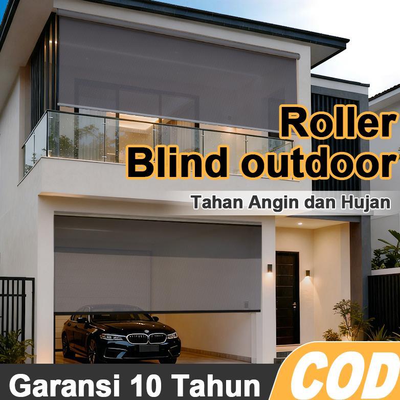 Roller Blind Outdoor Tahan Angin Tirai Gulung Blokir Nyamuk Roller Blind Jendela Perlindungan Hujan 