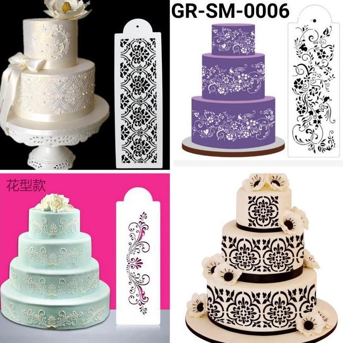 >>>>>] GR-SM-0006 Cake stencil stensil kue motif ukiran batik lace renda
