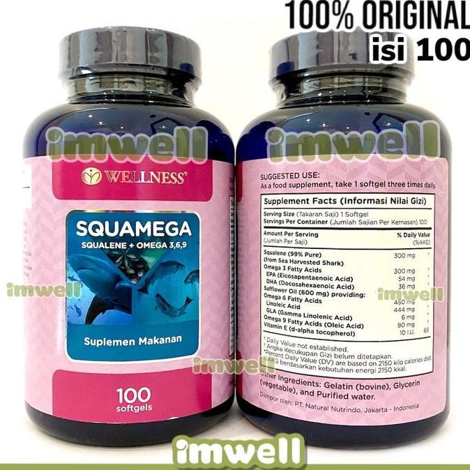 Wellness Squamega (100) Squalene Omega 369 3 6 9 Darah Jantung Otak