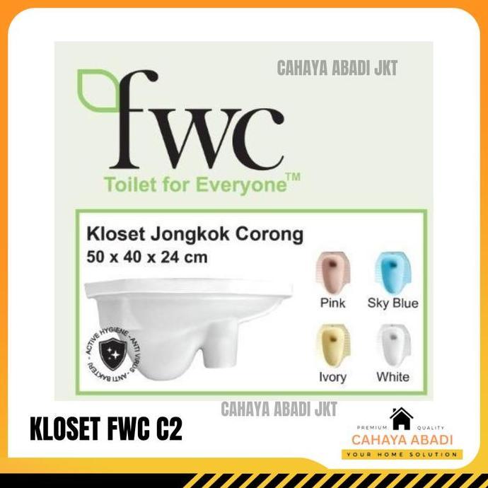 Closet / Kloset Jongkok Fwc Putih Corong Lurus Lantai 2 (Gojek)