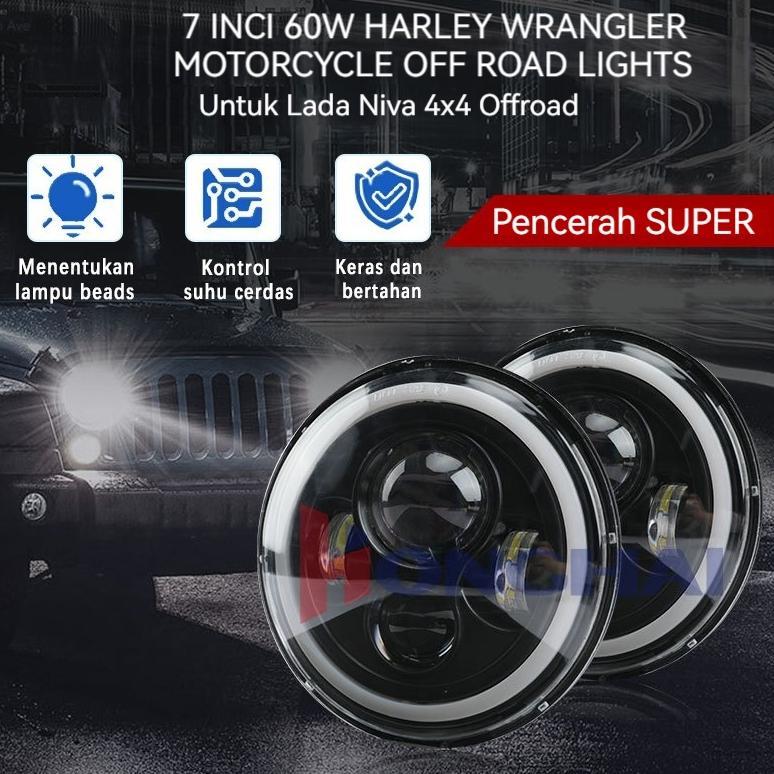 Lampu LED Projie Daymaker Putih Kuning Lampu Daymaker Projie Running LED 7 Inch Lampu Utama Projie P