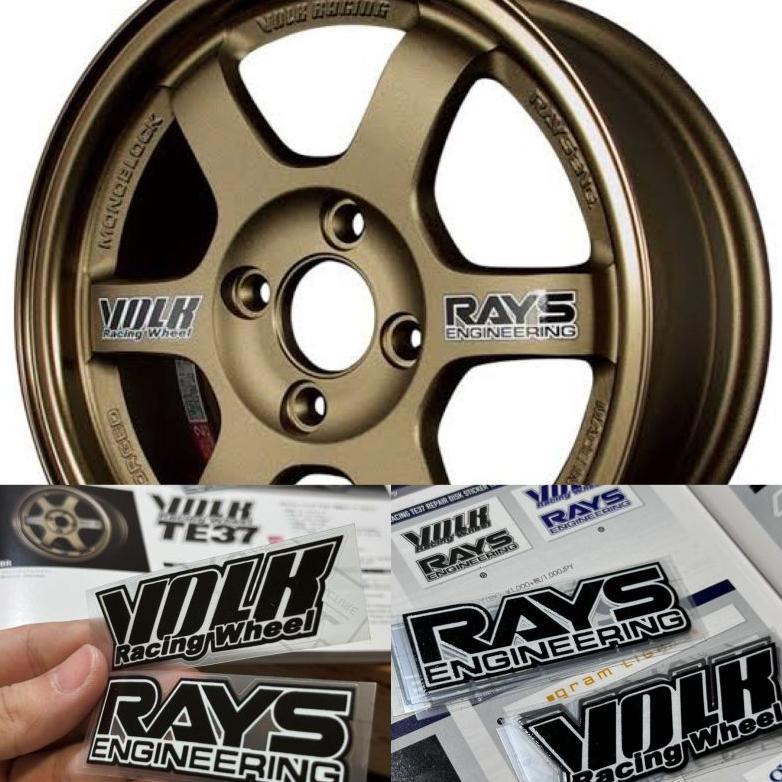 sticker VOLK RAYS TE37 bronze bahan print like ori