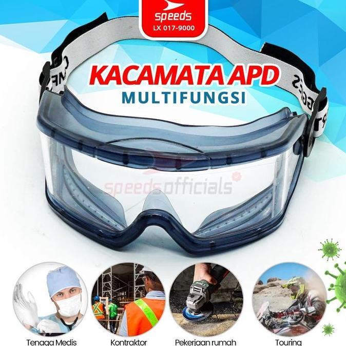 Allthebest- SPEEDS Kacamata SafetyAnti Virus/AntiDebu Goresan Kacamata Safety Glass / Kacamata 017-9