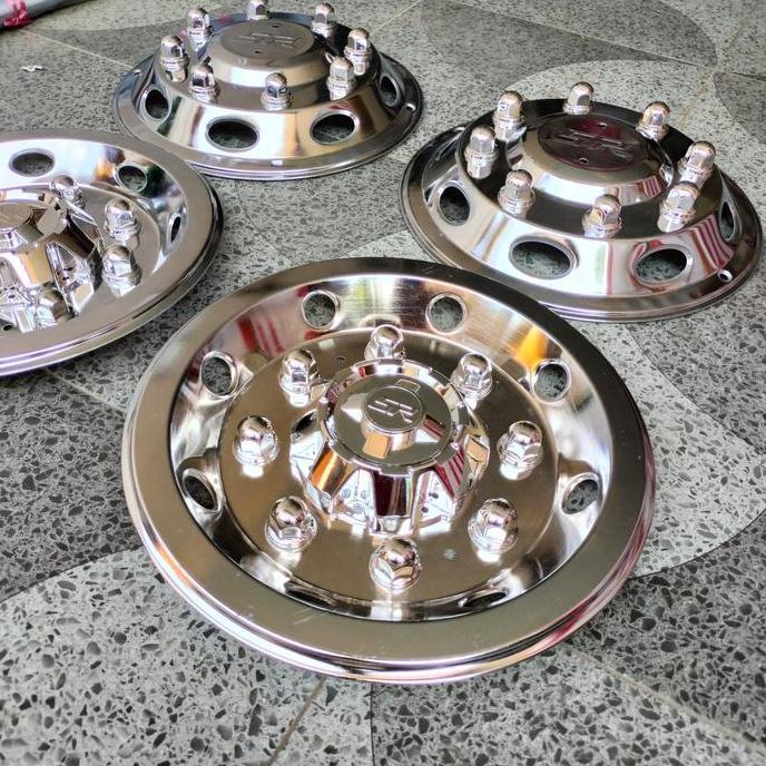 Wildop Truk Ring 16 SR Pariwisata Plat Crom 1 Set 2 depan 2 belakang Car