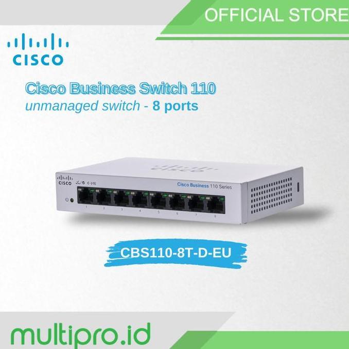 Switch Hub Cisco 8 port GE Unmanaged CBS 110 CBS110-8T-D + 1yr SmarNet