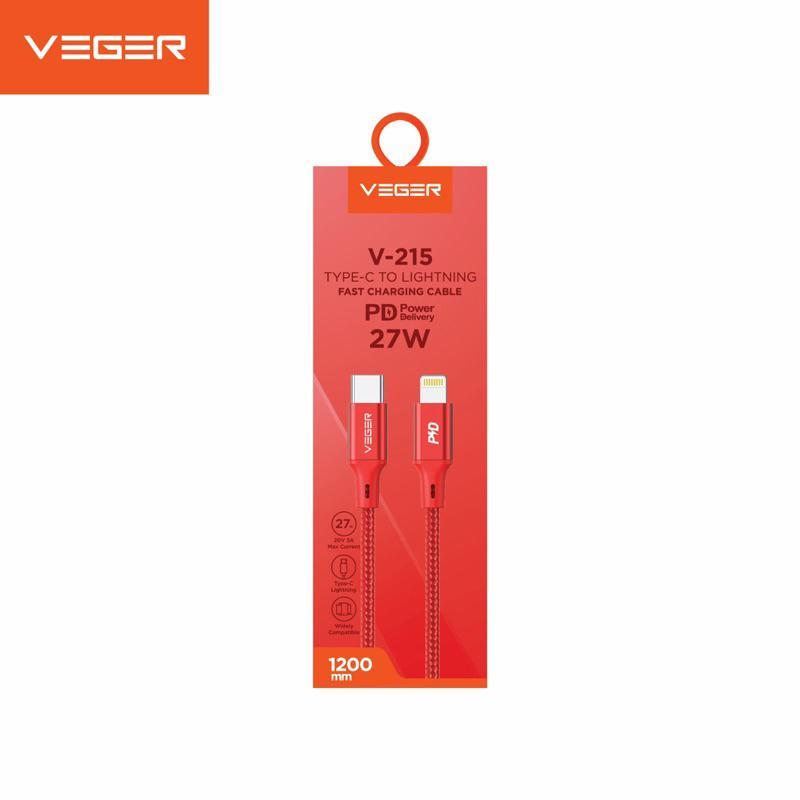 Kabel Veger V215 Usb-C To Lightning / Kabel Data Veger V215 27W Pd Type C To Lightning Fast Charging