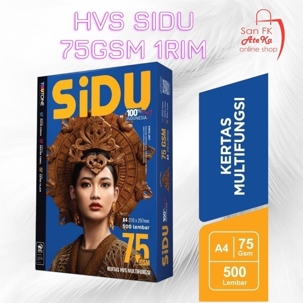 Kertas Hvs Sidu A4 75Gsm 1Rim (500 Lembar) / Hvs A4 Sidu / Hvs Sidu
