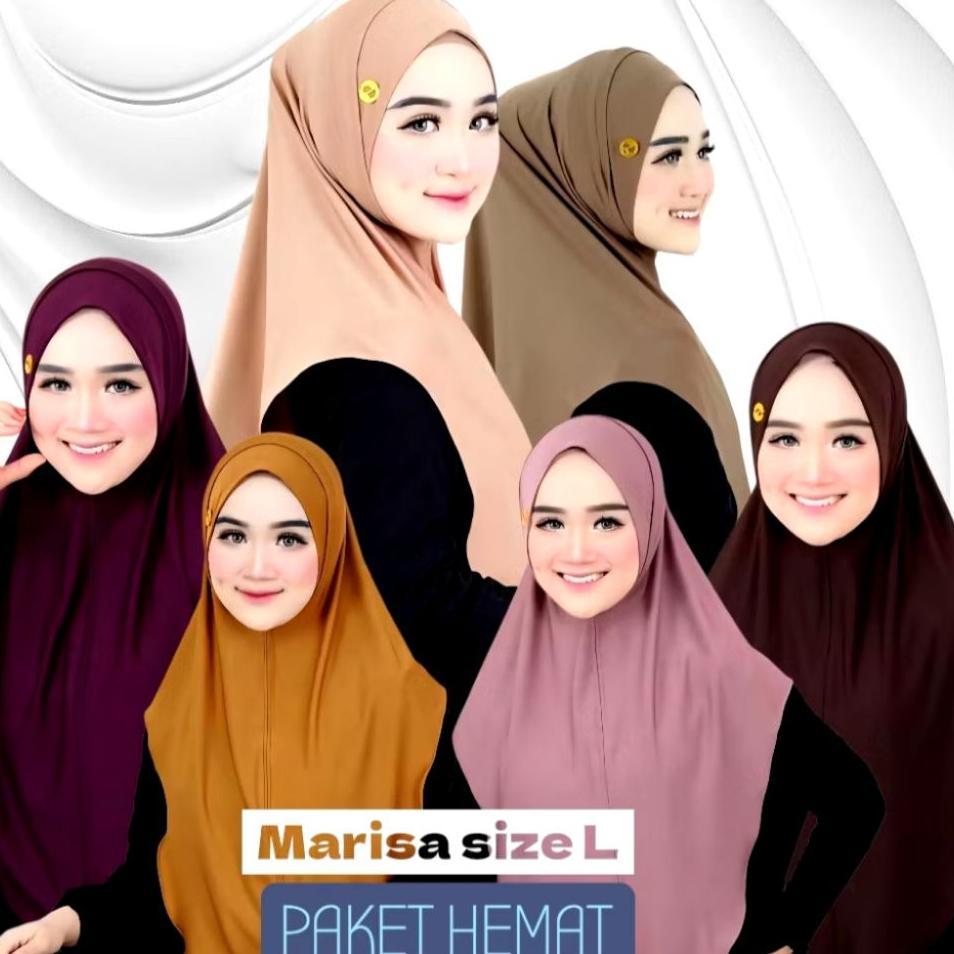 Paket Isi 5Pcs Hijab Marisa Ukuran L Bahan Jersy Premium Yoya