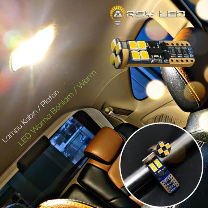 DB89 - Lampu LED Plafon Mobil T10 Warna Bohlam Warm Mobilio Brio BRV HRV