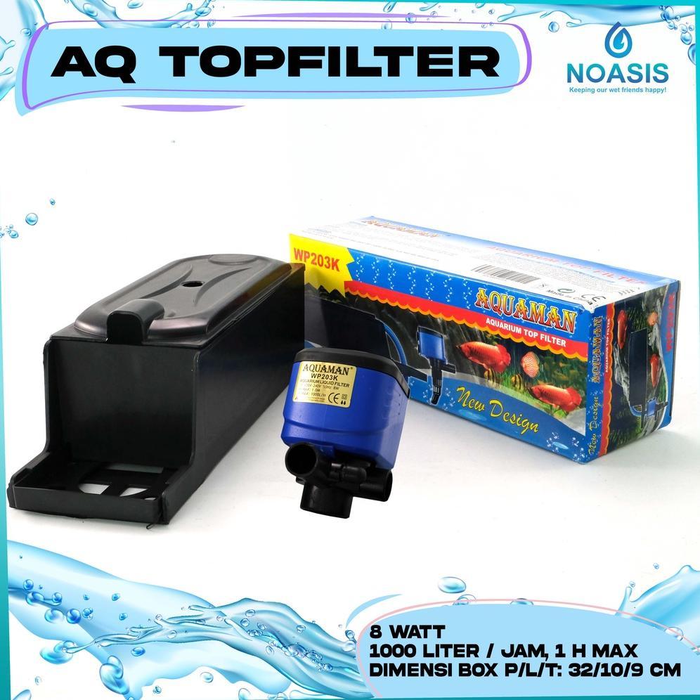 Top Filter Box Aquarium Aquaman Wp 203 K Wp-203K Aquascape Akuarium Low Watt / Wat Rendah