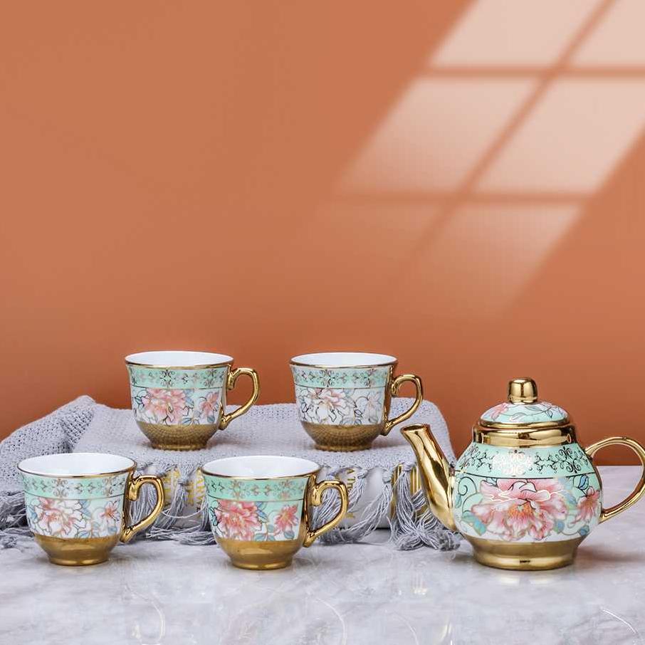 Gelas Keramik Set 1 Teko 4 Cangkir Teko Set Keramik Sunfili Tea Set Hampers Parsel Cangkir Keramik