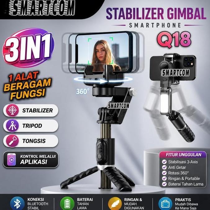 Promo Gimbal Stabilizer Hp L09 Selfie Stick Tripod Shooter Lampu Smartphone