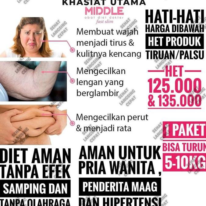 Best Seller SLIM FATLOSS MIDDLE Berkualitas 100% original