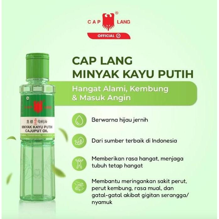 MINYAK KAYU PUTIH CAP LANG 210ML CAJUPUT OIL EAGLE BRAND EUCALYPTUS