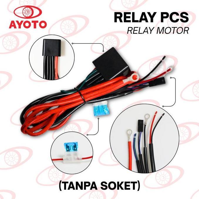KABEL RELAY SET LAMPU MOBIL MOTOR LED & HID H4 HI LOW / BILED PROJECTOR Alqshop