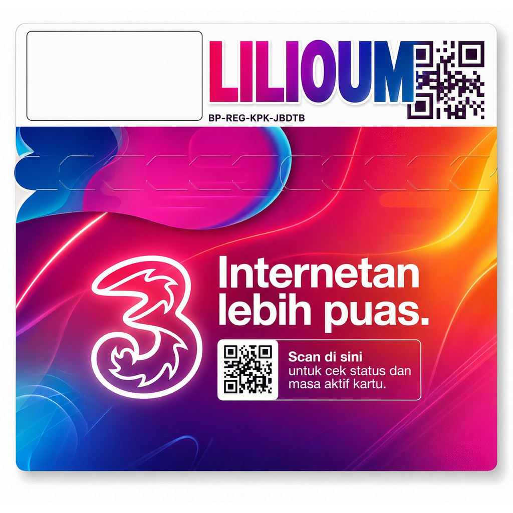 Kartu Perdana Tri 11 Digit Kosongan, Segel, Exp. 30 Nov 2026, Kartu Prabayar 4G/5G #TR0A