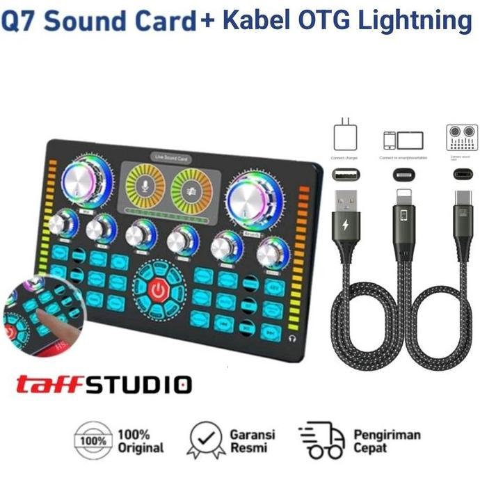 Acc- Soundcard Q7 Mixer Audio External Phantom Power 48V Kartu Suara Amplifier