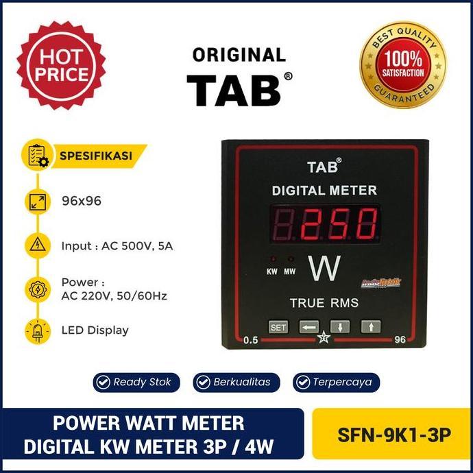 Promo Power Watt Meter Digital KW Meter 96 x 96 3P / 4W TAB - Digital Meter Diskon
