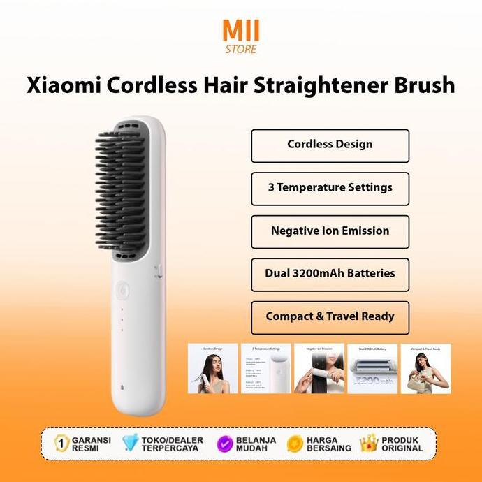Cordless Hair Straightener Brush - portable - type C