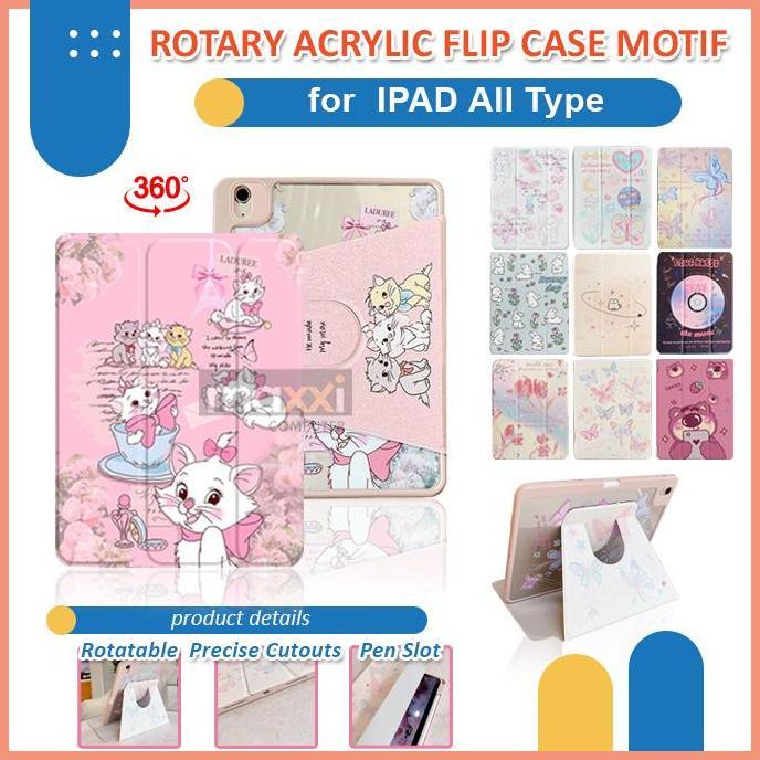 TERMURAH - iPad 5 6 7 8 9 10 Air 1 2 3 4 5 6 Pro 11 Inch 9.7 10.2 10.9 M1 M2 Chip Acrylic Rotary Fli
