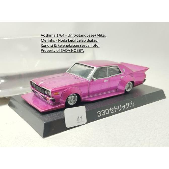 DIECAST AOSHIMA GRACHAN 1/64 NISSAN 330 CEDRIC 1 PINK MAGENTA MIX99