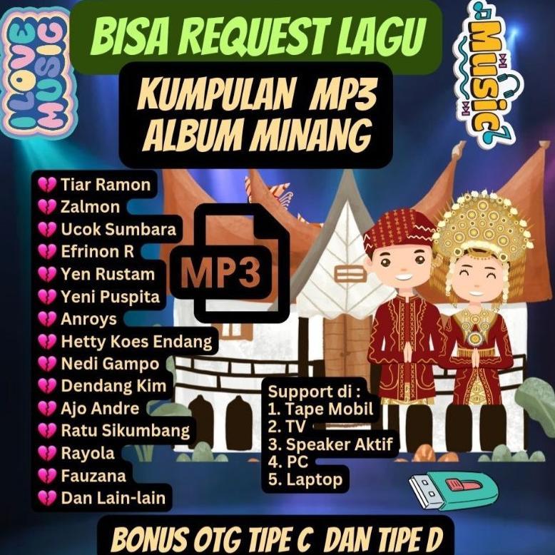 FLASHDISK ROBOT 32 GB MP3 KUMPULAN ALBUM MINANG BISA REQUEST