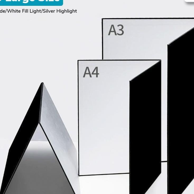 Reflektor Papan Lipat Fotografi Cardboard A3 / Perlengkapan Fotografi
