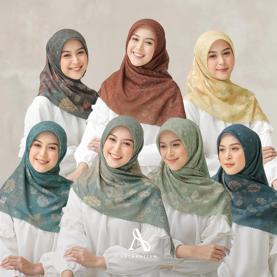 Authentism Id | Queen Bee Series - Kerudung Segi Empat Motif Voal Ultrafine Lasercut Premium