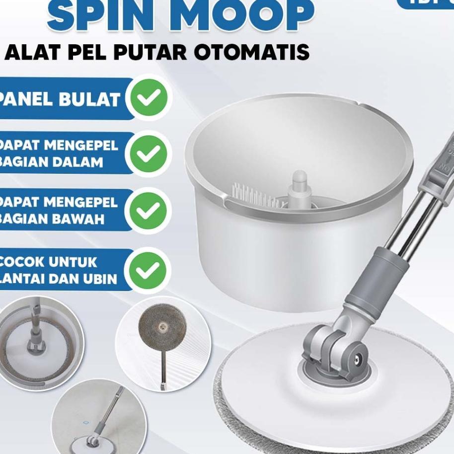 ( Tkb ) Spin Mop D31 Alat Pel Lantai Kain Pel Alat Pembersih Praktis Pel-Pelan Otomatis Tbt-3