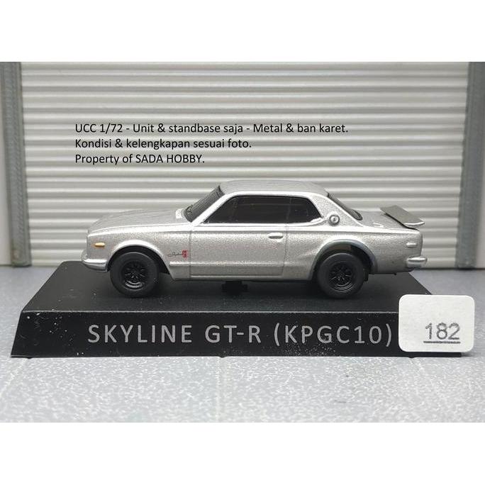 DIECAST UCC 1/72 NISSAN SKYLINE 2000GT-R  KPGC10 HAKOSUKA SILVER MIX99