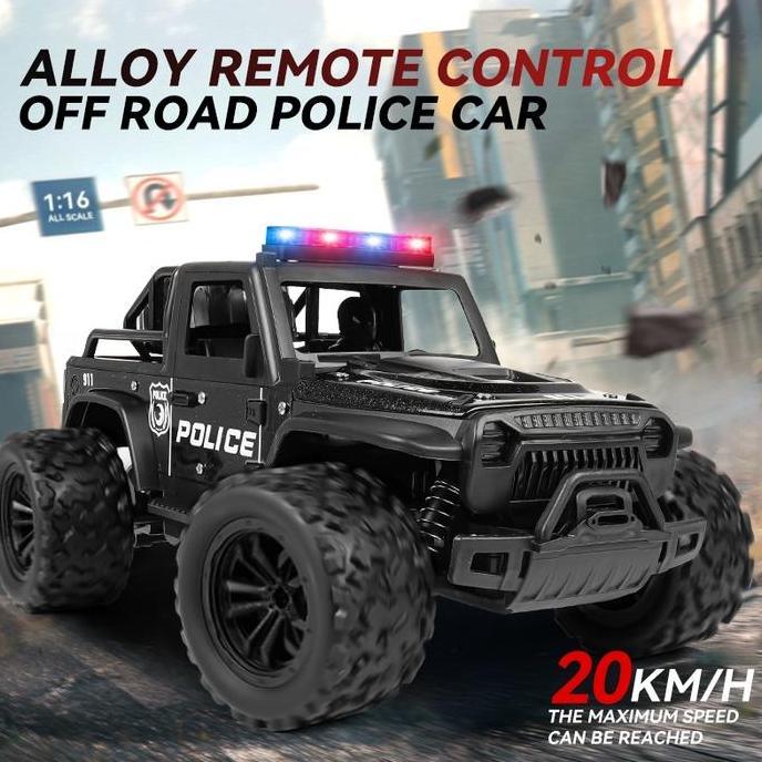 Mobil Polisi Besar Bisa Bunyi Nyala 2.4GHZ Mobil Remote Control Anak RC Offroad