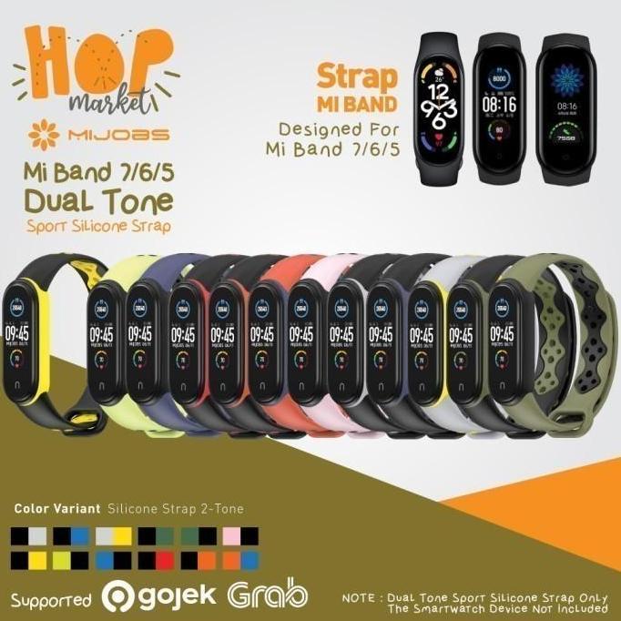 MIJOBS SPORTS DUAL TONE Strap XIAOMI MI BAND 5 Silicone Tali Silikon