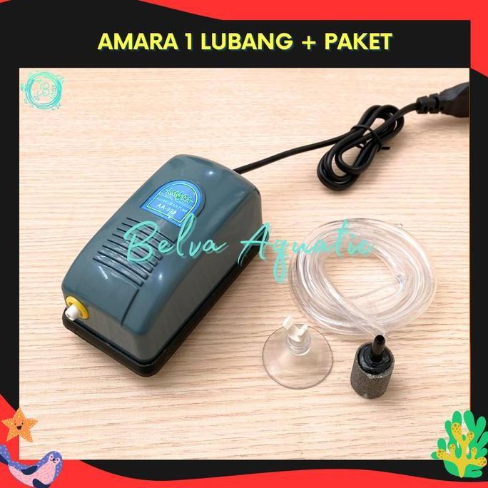 Fisheat- Amara Aerator 1 Lubang Pompa Udara Aquarium Blower Aquarium