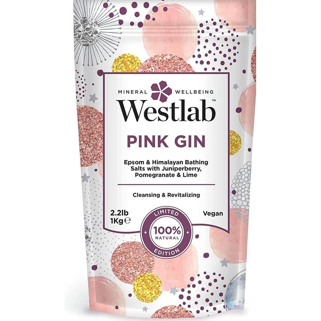 Westlab Pure Mineral Pink Gin Bathing Epsom & Himalayan Salts 1kg JS