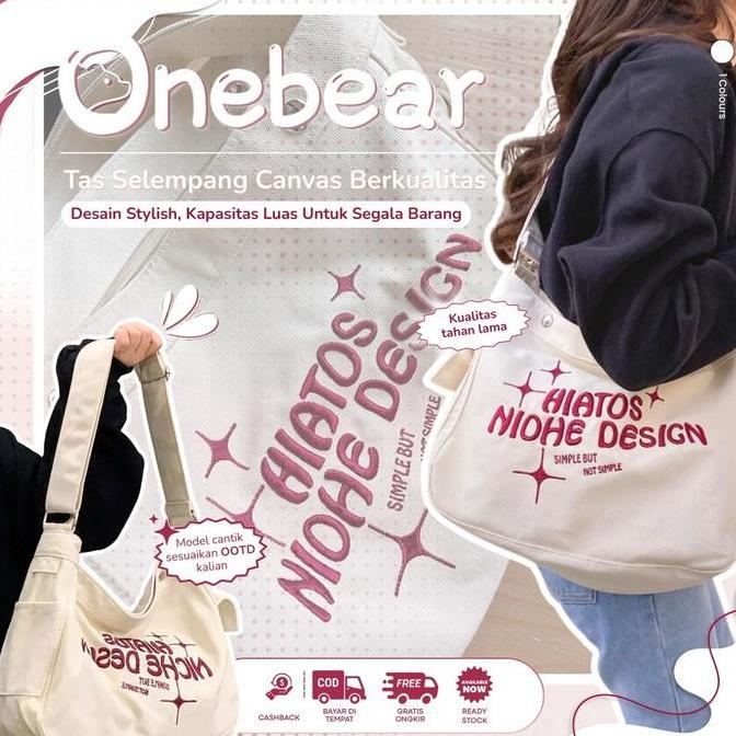 Wire- Onebear Ready Import Tas Slempang Fashion Tas Nita Selempang Bahan Kanvas Tas Nita Selempang L