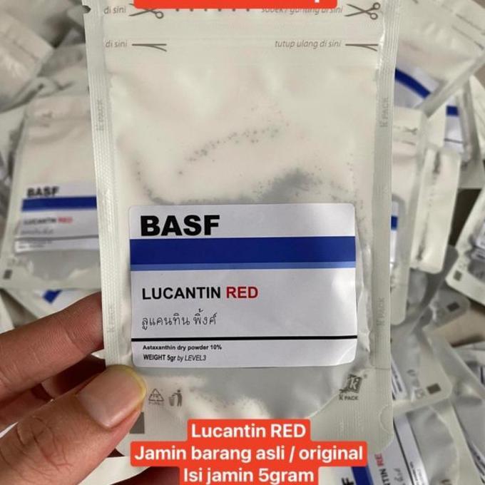Fisheat- Lucantin Red Basf Germany 5Gram Jaminan Perna Ikan Merah Strong