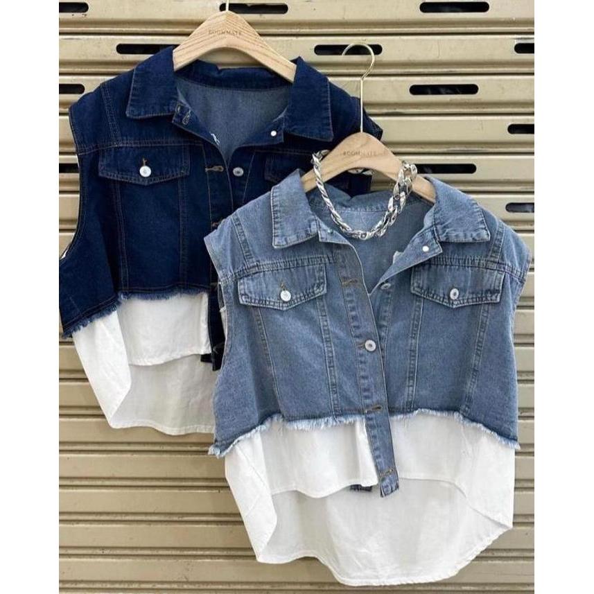 Kell- 973 - Rompi Jeans Nita/Rompi Nita/Blazer Jeans Nita Atasan Crop