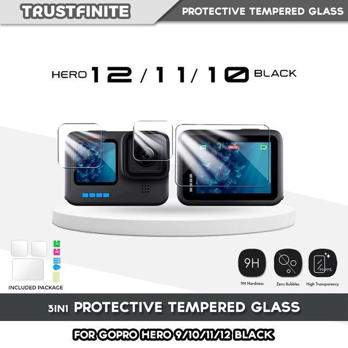 TELESIN GoPro Hero 12 Hero 11 Hero 10 Hero 9 Tempered Glass Anti Gores
